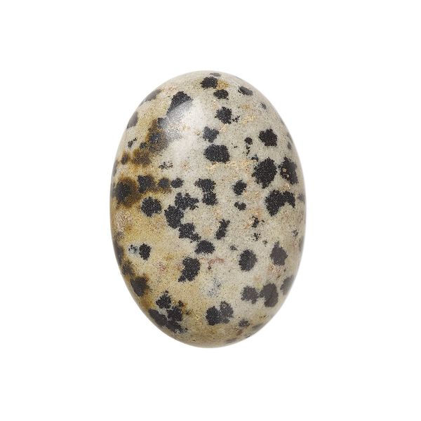 Dalmatian jasper 1pkg2, calibrated oval cab natural 25x18mm image number 0