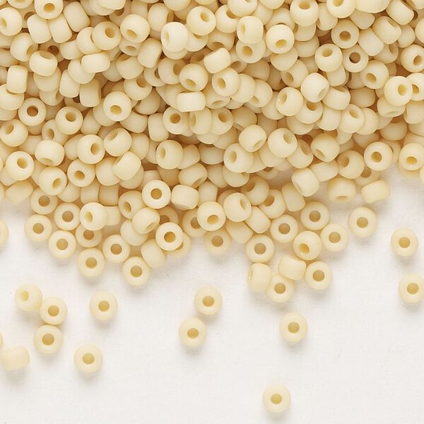 Seed bead, Miyuki, glass, pkg/250g, #8 rocaille, opaque matte pear, (RR-493F). image number 0