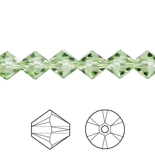 Bead 288pk peridot, Swarovski® 8mm XILION bicone 5328 image number 0
