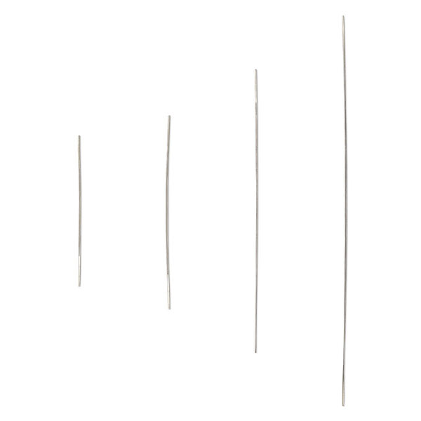Needle, Beadalon®, stainless steel, pkg/4 piece set, 1-3/4, 2-1/4, 3-1/4 and 4-1/2 inches, 0.58mm width, big-eye. image number 0