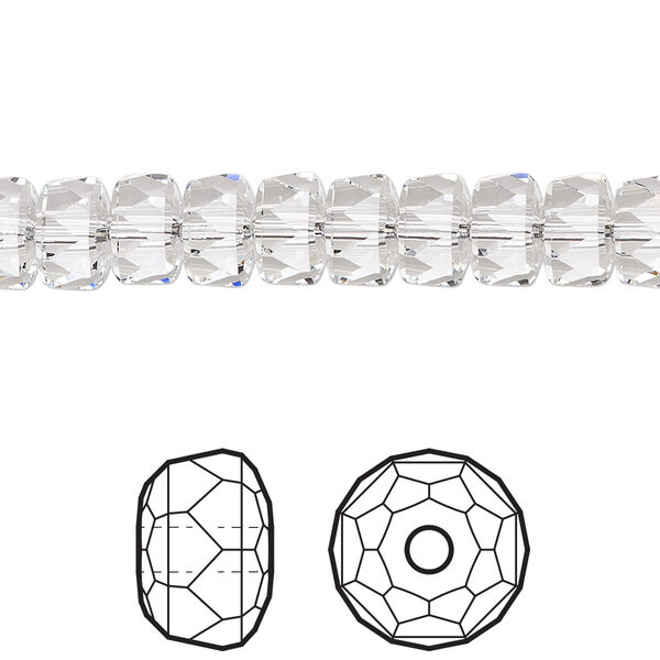 Bead 24pk crystal, Crystal Passions® 8x5mm rondelle 5045 image number 0