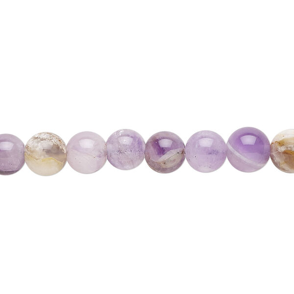 Flower amethyst 1pkg1, round bead natural 15.5-16 inch 6mm image number 0