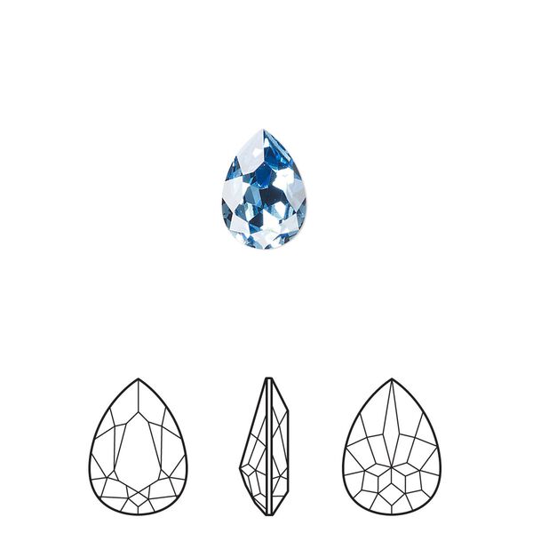 Fancy stone 4pk cool blue foil back, Crystal Passions® Regenerated 10x7mm pear 4320 image number 0
