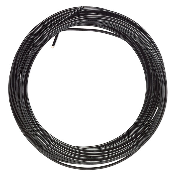 Wire, ParaWire™, black enamel copper, round, 16 gauge. Sold per 15-foot section. image number 0