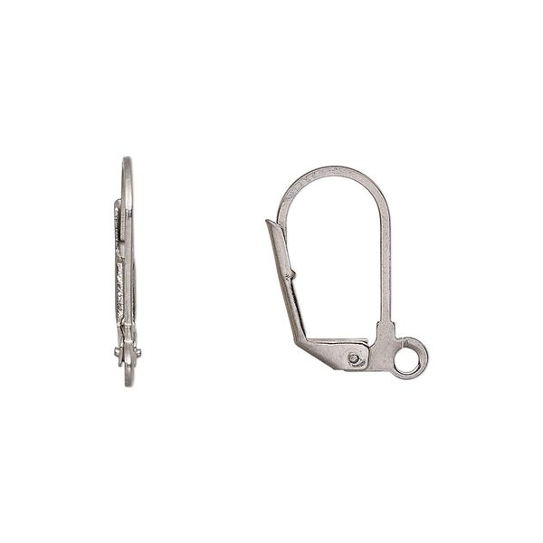 Ear wire leverback 1pkg100, 17mm / open loop, stainless steel 50 pair image number 0
