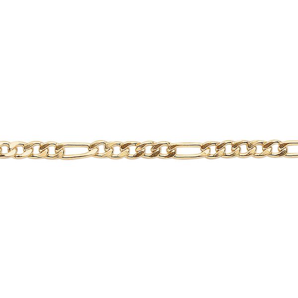 Chain, 14Kt gold-filled, 3mm flat figaro. Sold per pkg of 5 feet. image number 0