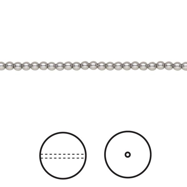 Pearl 1000pk grey, Swarovski® 2mm round 5810 image number 0