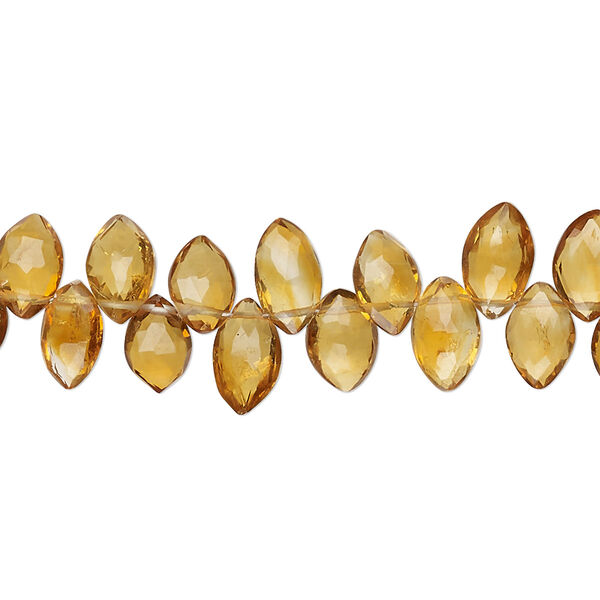 Golden citrine 1pkg1, hand-cut top-drilled faceted marquise bead 8 inch 7x5mm-8x6mm image number 0
