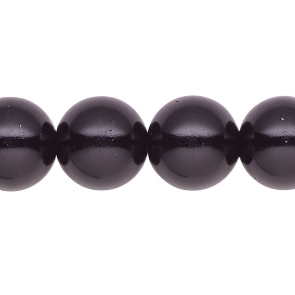 Pearl 1pk black, Celestial Crystal® 14mm round 15.5-16 inch image number 0