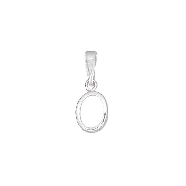 Pendant, sterling silver, 20x7.5mm oval with 8x6mm oval setting. Sold individually. image number 0
