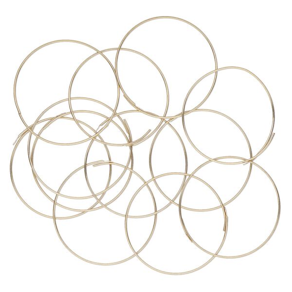 Earring hoop 1pkg10 14Kt gold-filled, 32mm round, 5 pair image number 0