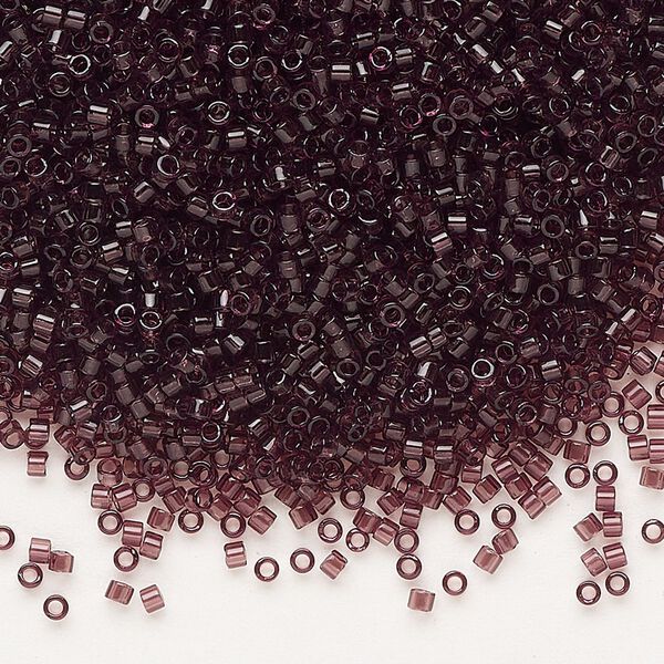 Seed bead, Delica®, glass, pkg/50g, #11 round, transparent dark smoky amethyst (DB-1104). image number 0