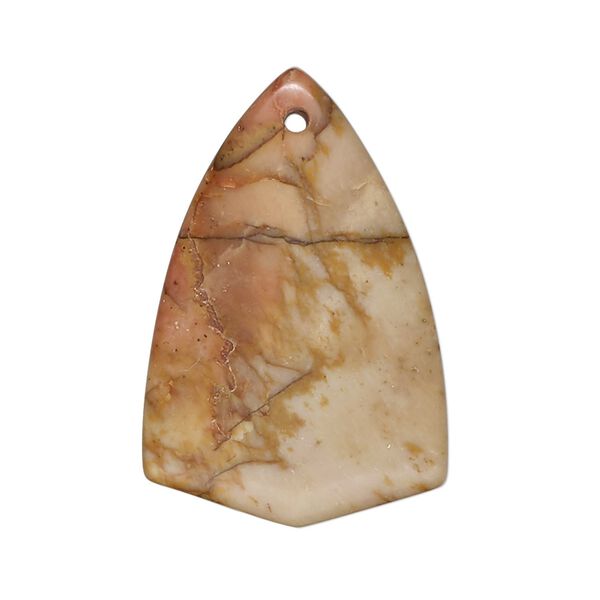 Spiderweb jasper 1pkg1, shield drop natural 32x21mm-34x23mm image number 0