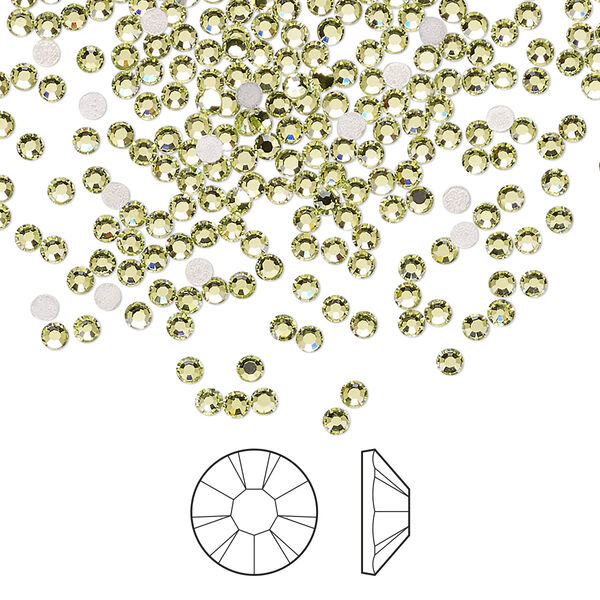Flat back 1440pk limecicle foil back, Preciosa MAXIMA Czech crystal hotfix rhinestone 1.9-2.1mm chaton rose round SS6 image number 0