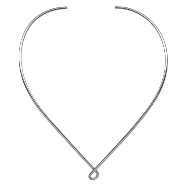 Neckwire, stainless steel, 2mm round with smooth teardrop, 15 inches. Sold individually. image number 0