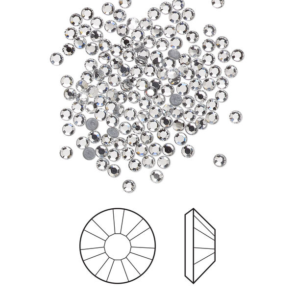 Flat back 144pk crystal foil back, Crystal Passions® hotfix rhinestone 1.9-2.1mm rose round SS6 2038HF image number 0