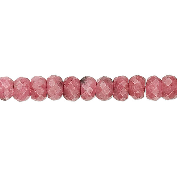 Rhodonite 1pkg1, faceted rondelle bead natural B grade, 15.5-16 inch 6x4mm image number 0