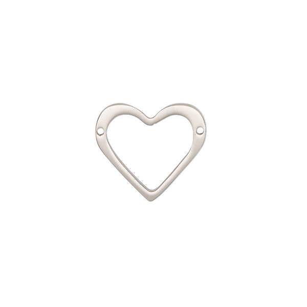 Link, stainless steel, 16x14mm double-sided open heart. Sold per pkg of 2. image number 0