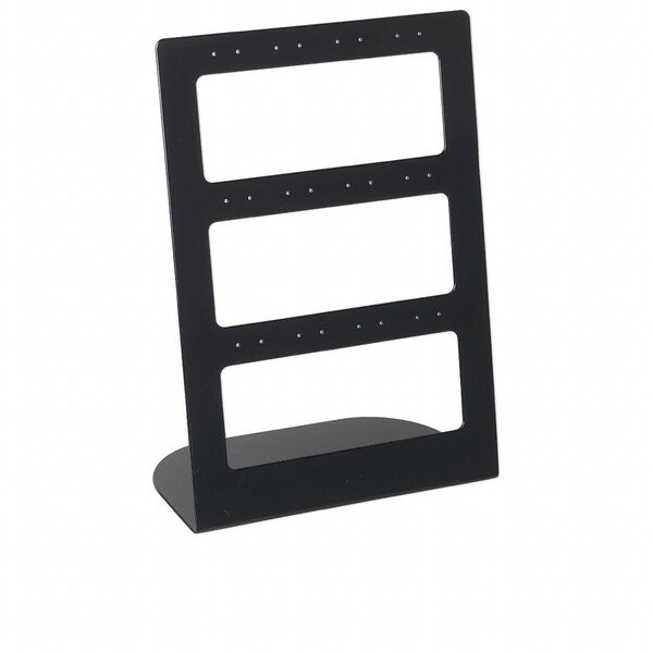 Display, earring, acrylic, opaque black, 8-1/4 x 6 x 3 inches. Sold per pkg of 2. image number 0