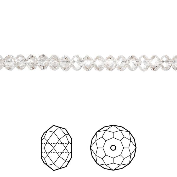 Bead 144pk crystal silver shade, Crystal Passions® 4x3mm rondelle 5040 image number 0