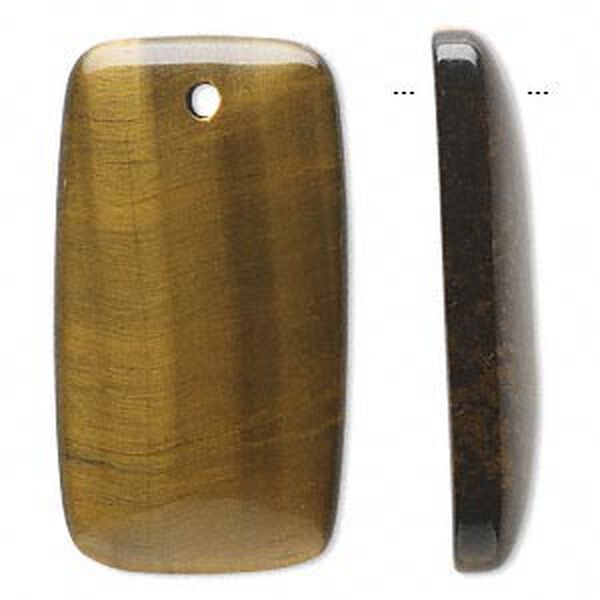 Tigereye 1pkg1, hand-cut top-drilled rectangle focal natural 40x22mm image number 0