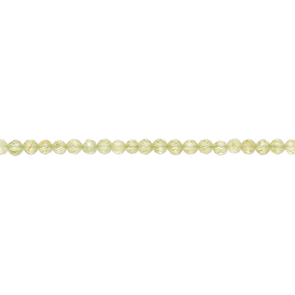 Peridot 1pkg1, hand-cut faceted round bead natural 12 inch 2mm image number 0
