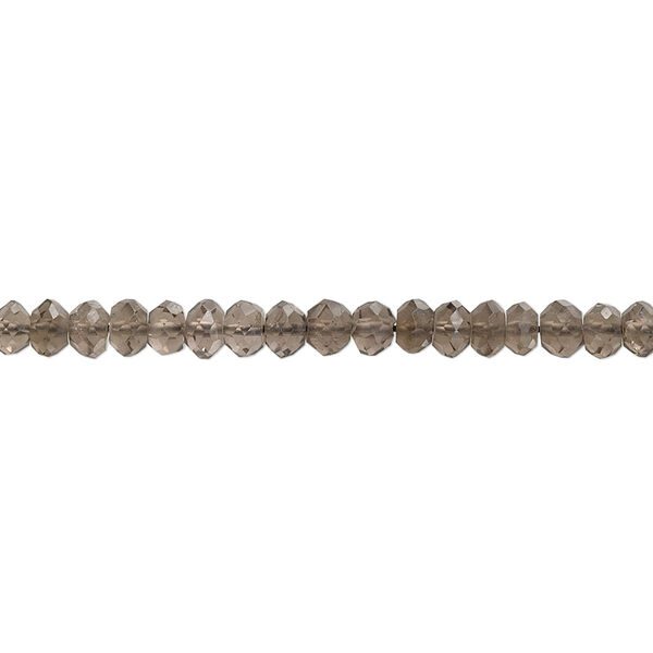 Smoky quartz 1pkg1, hand-cut faceted rondelle bead B grade, 15.5-16 inch 3x2mm-4x3mm image number 0