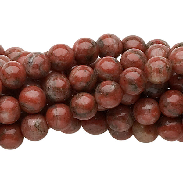 Red sesame jasper 1pkg10, round bead natural 15.5-16 inch 6mm image number 0