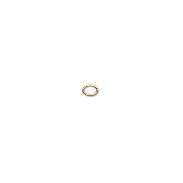 Jump ring, gold-plated brass, 4x3mm oval, 2.8x2mm inside diameter, 22 gauge. Sold per pkg of 100. image number 0