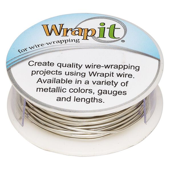 Wire, Wrapit®, nickel silver, half-hard, round, 18 gauge. Sold per 0.25-pound spool, approximately 52 feet. image number 0