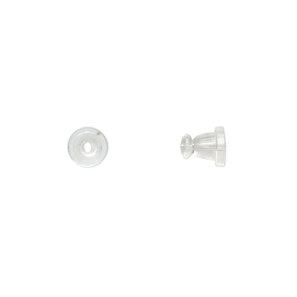 Earnut 1pkg100, 6x5mm, rubber clear 50 pair image number 0