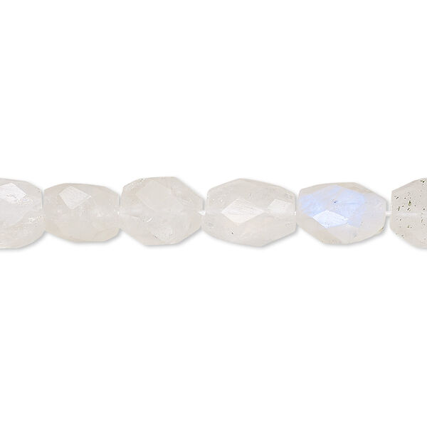 Rainbow moonstone 1pkg1, hand-cut faceted oval bead natural 15.5-16 inch 8x5mm-11x8mm image number 0
