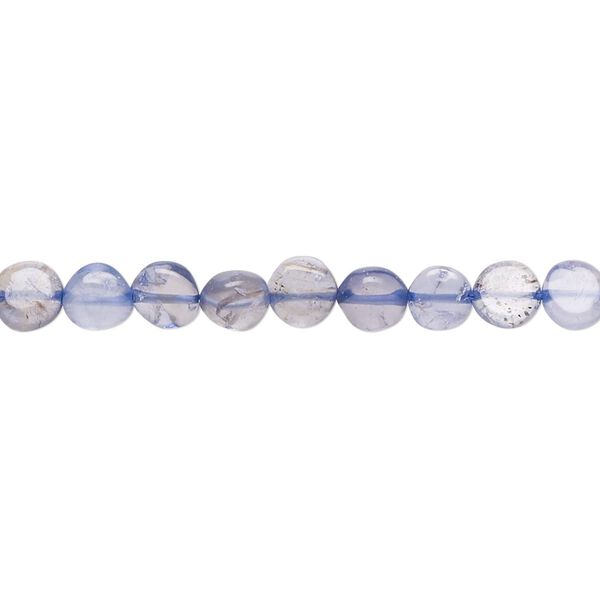 Iolite 1pkg1, hand-cut flat round bead 15.5-16 inch 6-8mm image number 0