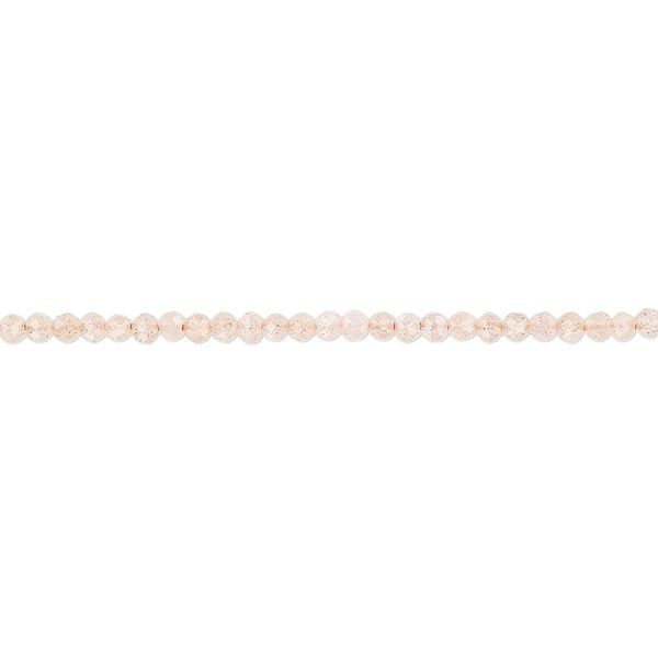 Peach moonstone 1pkg1, hand-cut faceted round bead natural 15.5-16 inch 2mm image number 0