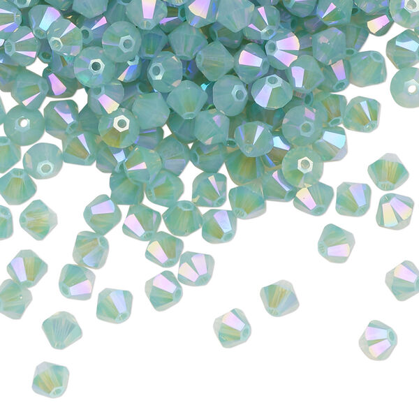 Bead 144pk Pacific opal shimmer 2X, Crystal Passions® 4mm bicone 5328 image number 0