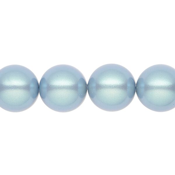 Pearl 10pk pearlescent blue, Preciosa Czech crystal 12mm round image number 0