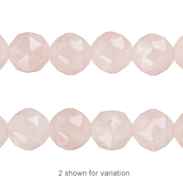 Rose quartz 1pkg1, rose-cut round bead natural B grade, 8 inch 10mm image number 0