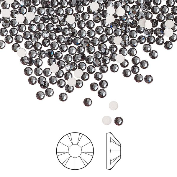 Flat back 1440pk light graphite foil back, Preciosa MAXIMA Czech crystal rhinestone 2.1-2.3mm chaton rose round SS7 image number 0