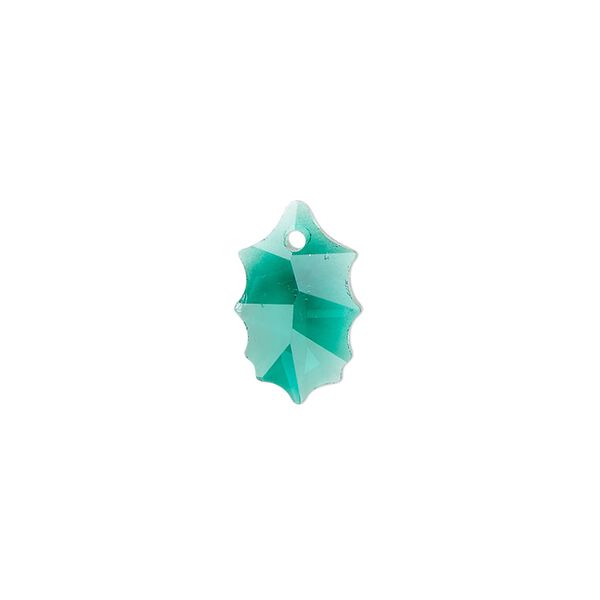 Drop 2pk emerald green, Celestial Crystal® 15x9.5mm holly leaf image number 0