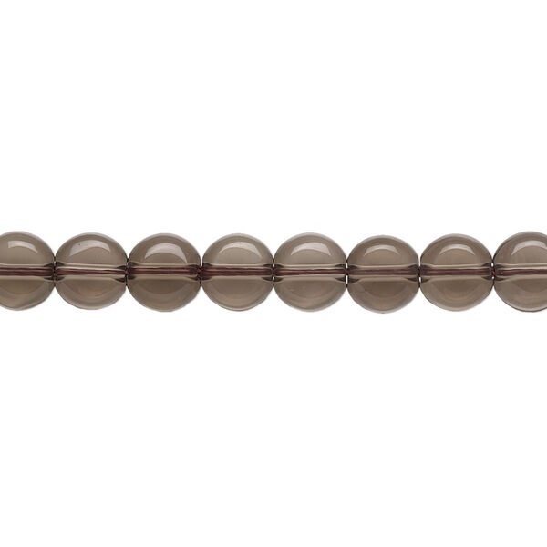 Smoky quartz 1pkg1, flat round bead B grade, 15.5-16 inch 6mm image number 0
