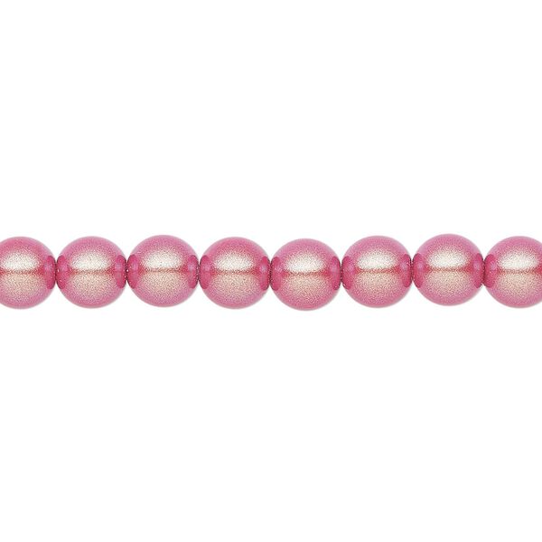 Pearl 200pk pearlescent red, Preciosa Czech crystal 6mm round image number 0