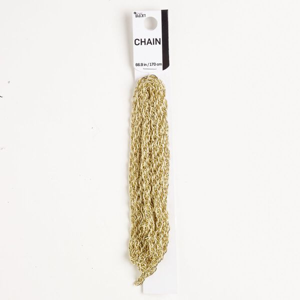 Chain and finding assortment, gold-finished steel, 4.2mm triple rope, 66 inches with 3-inch extender. Sold per 8-piece set. image number 0
