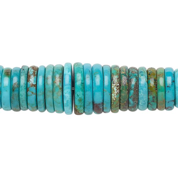 Turquoise 1pkg1, rondelle bead 15.5-16 inch graduated 3x2mm-13x2mm image number 0