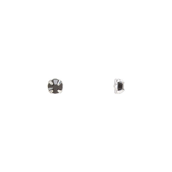 Bead 1440pk rose montees jet silver plate, Preciosa Czech crystal 3-3.2mm round SS12 image number 0