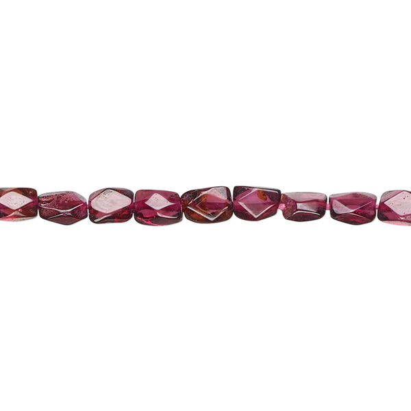 Garnet 1pkg1, hand-cut hexagon bead B grade, 15.5-16 inch 5x3mm-6x3mm image number 0