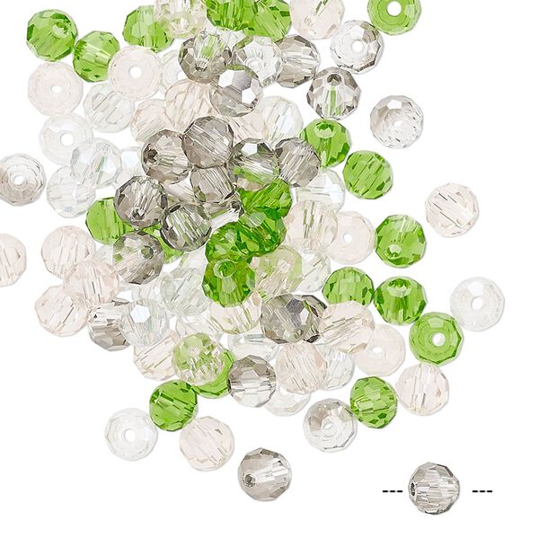 Bead mix 100pk 32 facets spring, Celestial Crystal® 4mm round image number 0