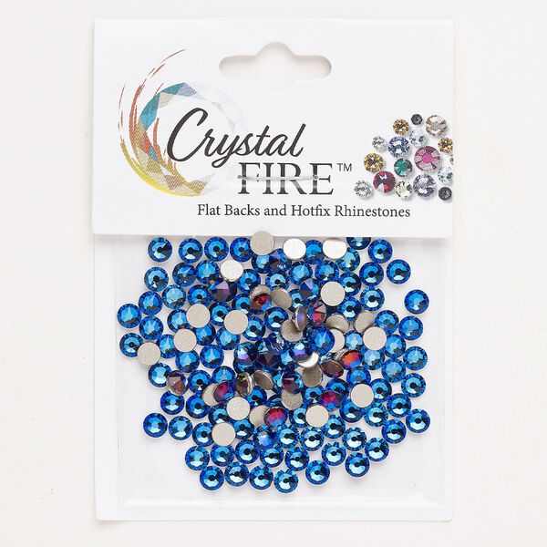 Flat back 144pk meridian blue foil back, Crystal Fire® 3.80-4.00mm round SS16 image number 0