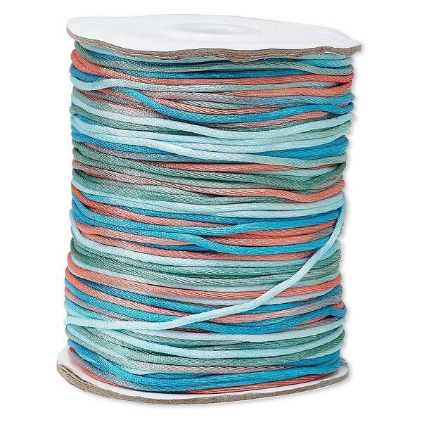 Cord, Satinique™, satin, southwest, 1.5mm small. Sold per 400-foot spool. image number 0