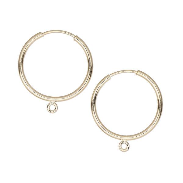 Earring hoop 1pkg2 14Kt gold-filled, 18mm / endless loop / closed loop, 21 gauge 1 pair image number 0