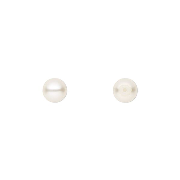 Pearl 10pk light creamrose, Preciosa Czech crystal 6mm half-drilled round image number 0